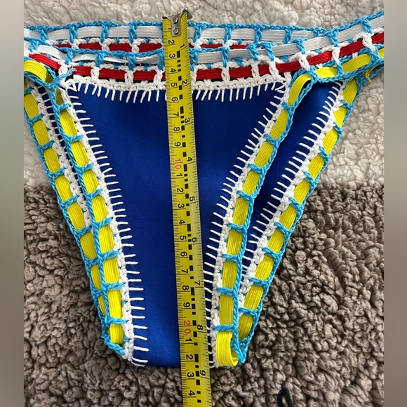 Blue Crochet Trim Bikini - Picture 7 of 9